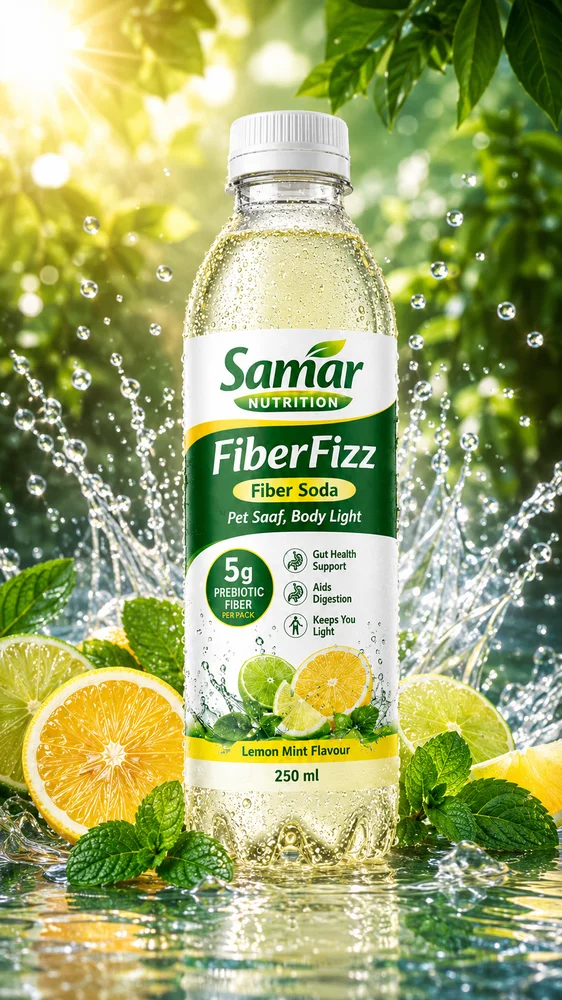 Samar FiberFizz Fiber Soda Lemon Mint 250ml Bottle